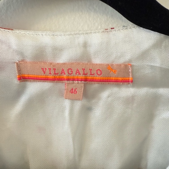 Vilagallo Linen Dress with Cocktails Size 46 - Picture 3 of 7